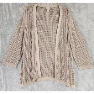 Chico's Gold and Tan Cardigan Sweater Open Front